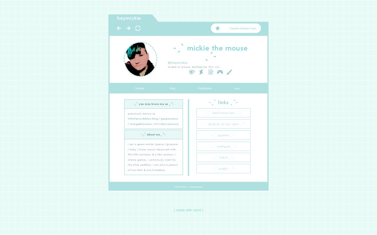 ˗ˏˋ mickie's carrd ˎˊ˗